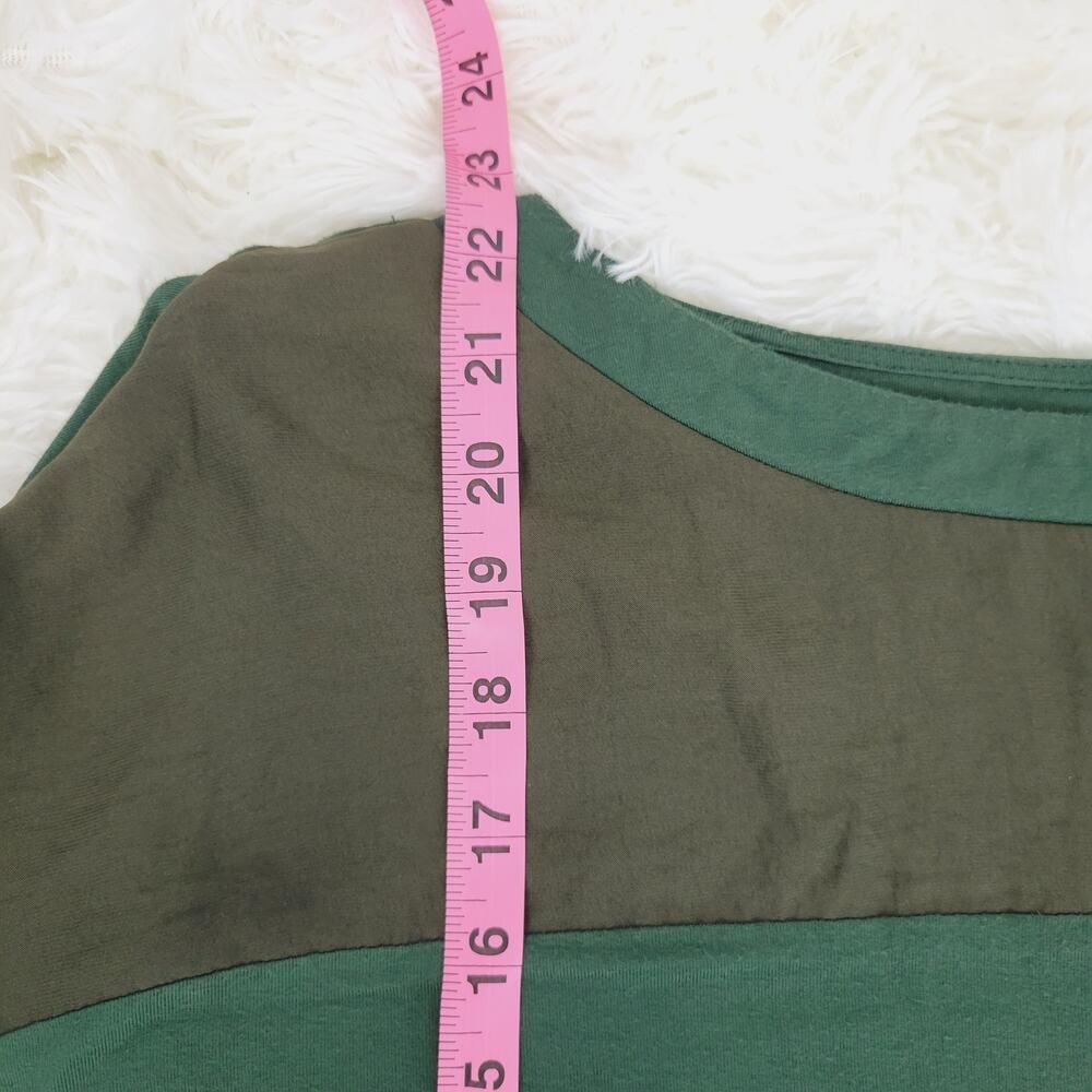 LOFT Colorblock Long Sleeve Top Green Khaki Women's Size Small - Picture 4 of 6
